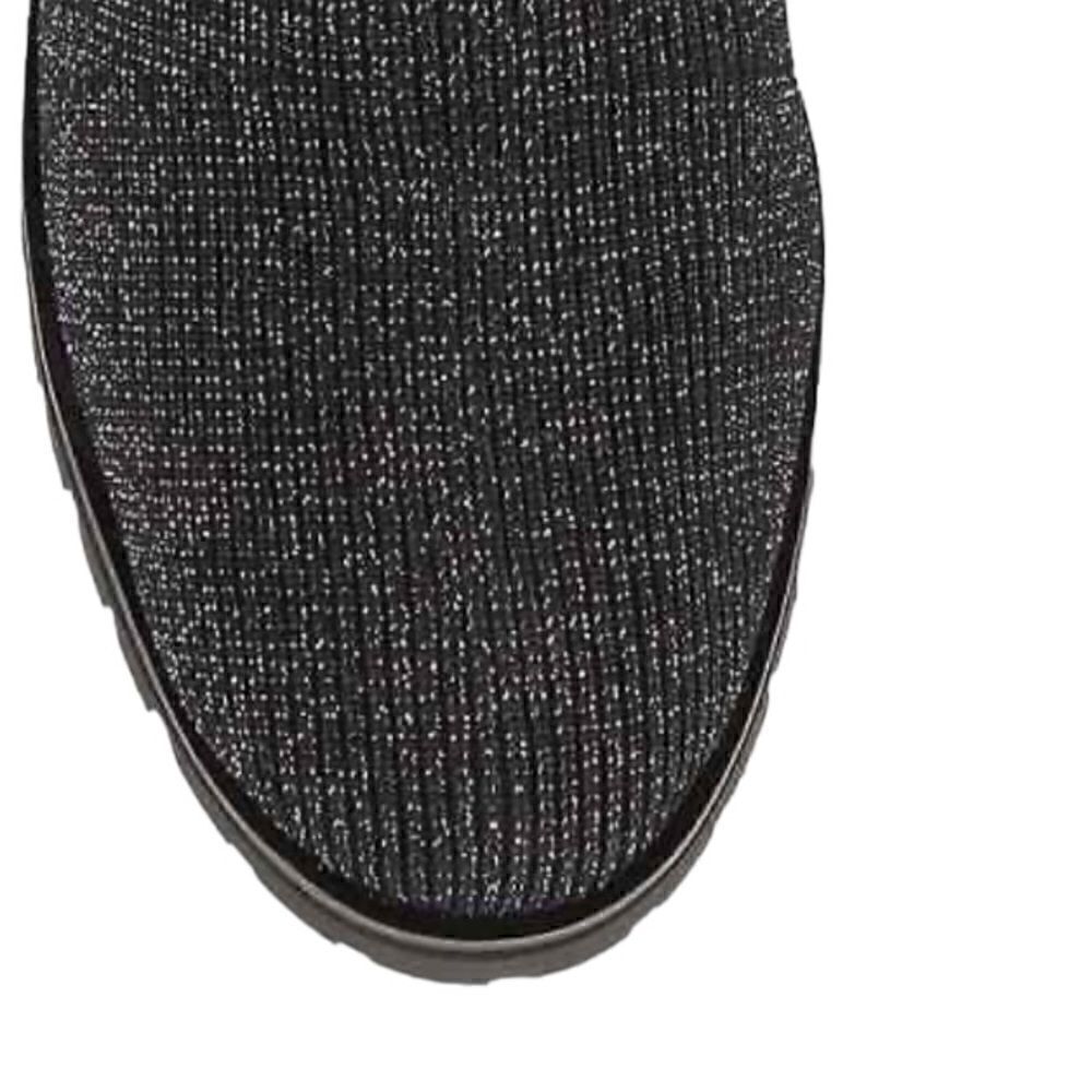 Kate Spade Merigue Knit Combat Boots Black Silver Sparkle Size 7.5 - Picture 4 of 12